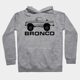 1978-1979 Bronco Side Topless Black Print Hoodie